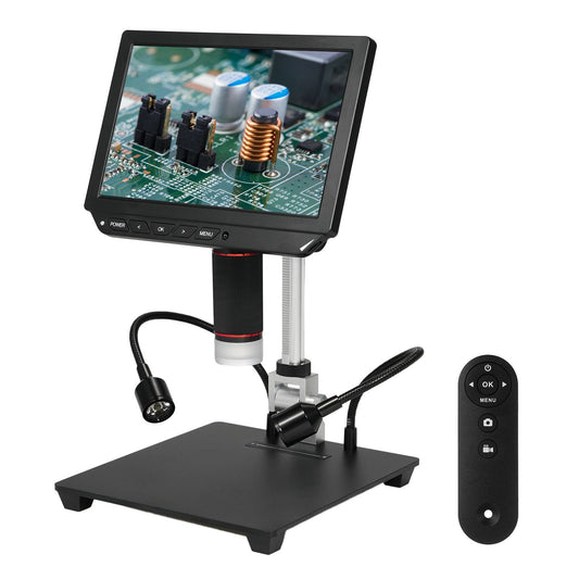 8 4K HD Video Microscope with 13MP Camera, Anti-glare IPS Screen, 1X-8X Zoom, USB for Android/iOS, Ideal for Soldering & Coin Collection
