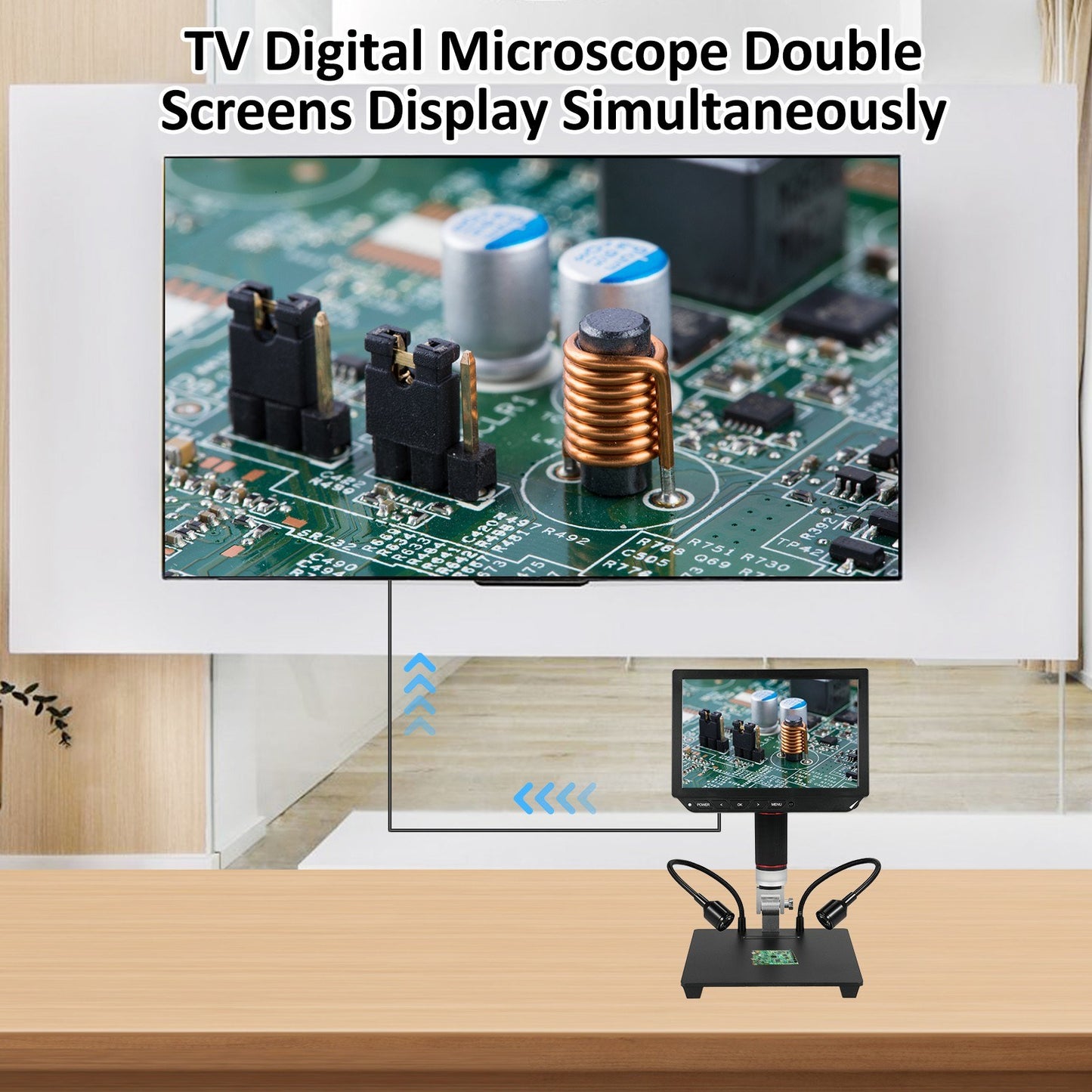 8 4K HD Video Microscope with 13MP Camera, Anti-glare IPS Screen, 1X-8X Zoom, USB for Android/iOS, Ideal for Soldering & Coin Collection