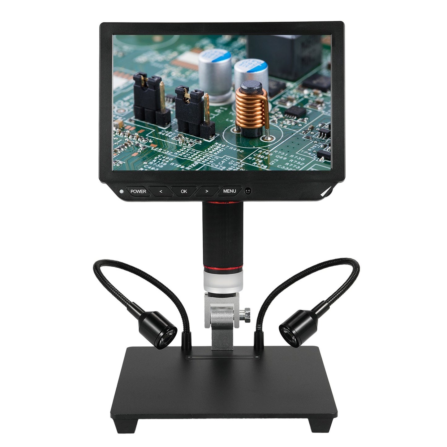 8 4K HD Video Microscope with 13MP Camera, Anti-glare IPS Screen, 1X-8X Zoom, USB for Android/iOS, Ideal for Soldering & Coin Collection