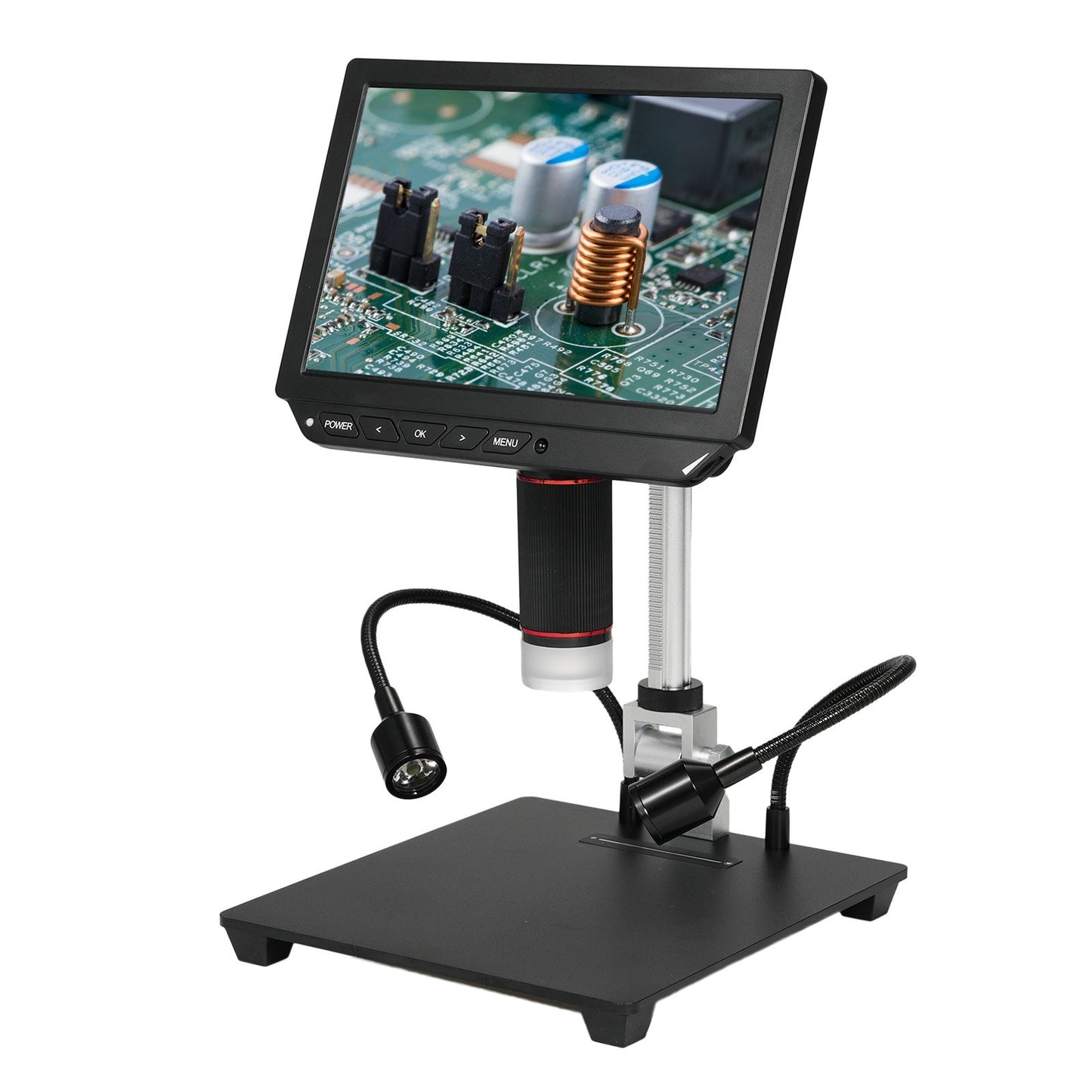 8 4K HD Video Microscope with 13MP Camera, Anti-glare IPS Screen, 1X-8X Zoom, USB for Android/iOS, Ideal for Soldering & Coin Collection