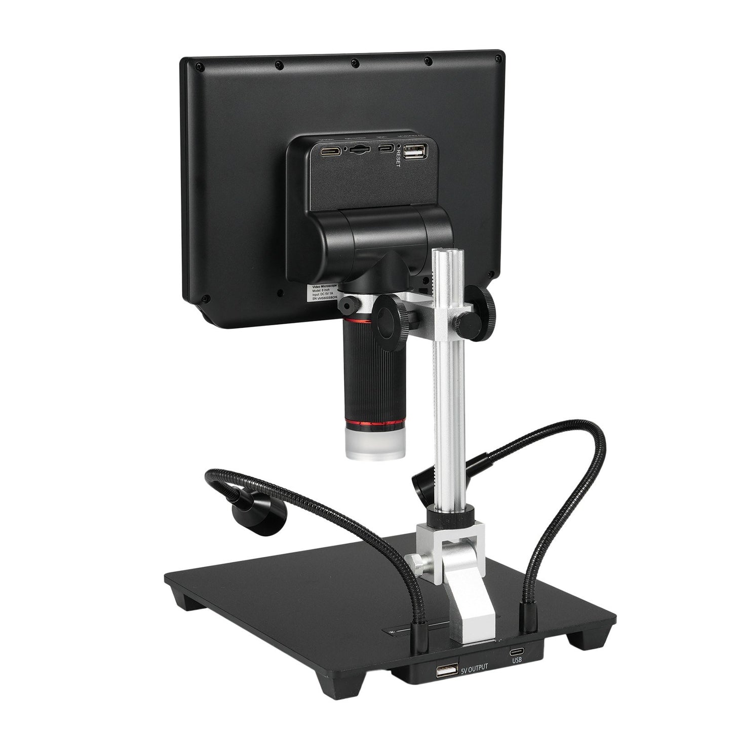 8 4K HD Video Microscope with 13MP Camera, Anti-glare IPS Screen, 1X-8X Zoom, USB for Android/iOS, Ideal for Soldering & Coin Collection