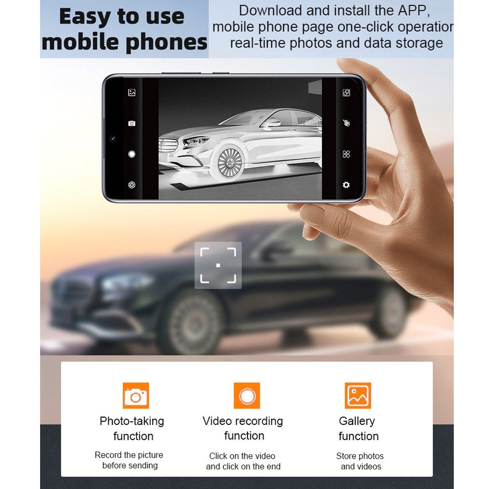HT-203U Mobile Thermal Imager, 256x192 Pixels, -20℃ to 550℃, 25Hz Infrared Camera with Enhanced Details, 8 Color Palettes, 3 Languages