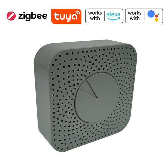 Tuya ZigBee Smart Air Quality Monitor: 5-in-1 HCHO/CO2/VOC/Temperature/Humidity Detector, APP Control, Alarm, Alexa & Google Home Compatible - Ideal for Home & Office