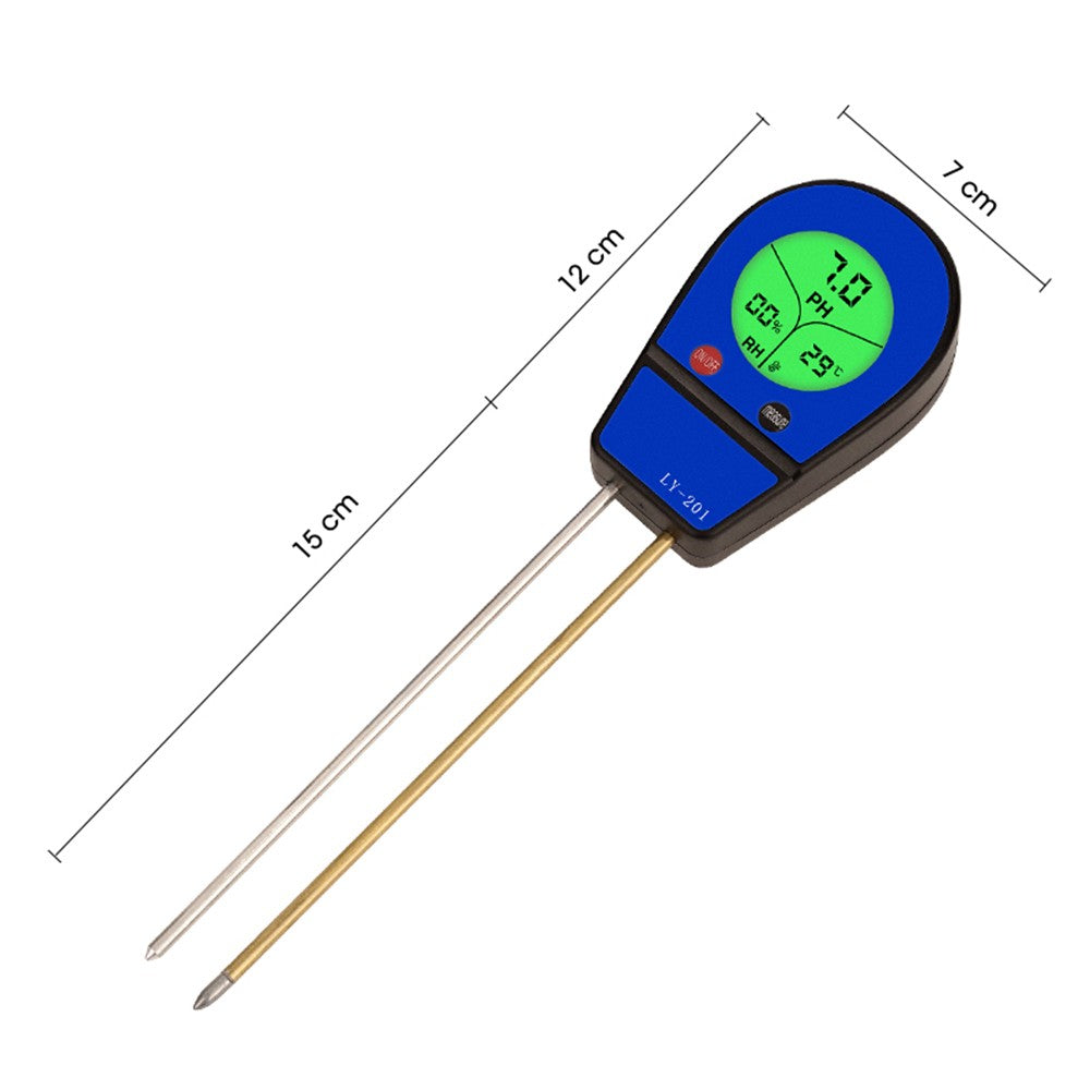 3-in-1 Soil pH, Moisture & Temperature Meter - Garden Sunlight & Humidity Sensor
