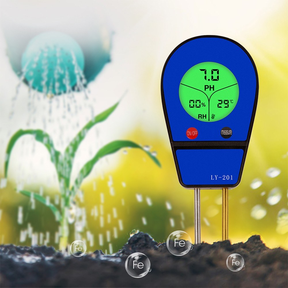 3-in-1 Soil pH, Moisture & Temperature Meter - Garden Sunlight & Humidity Sensor