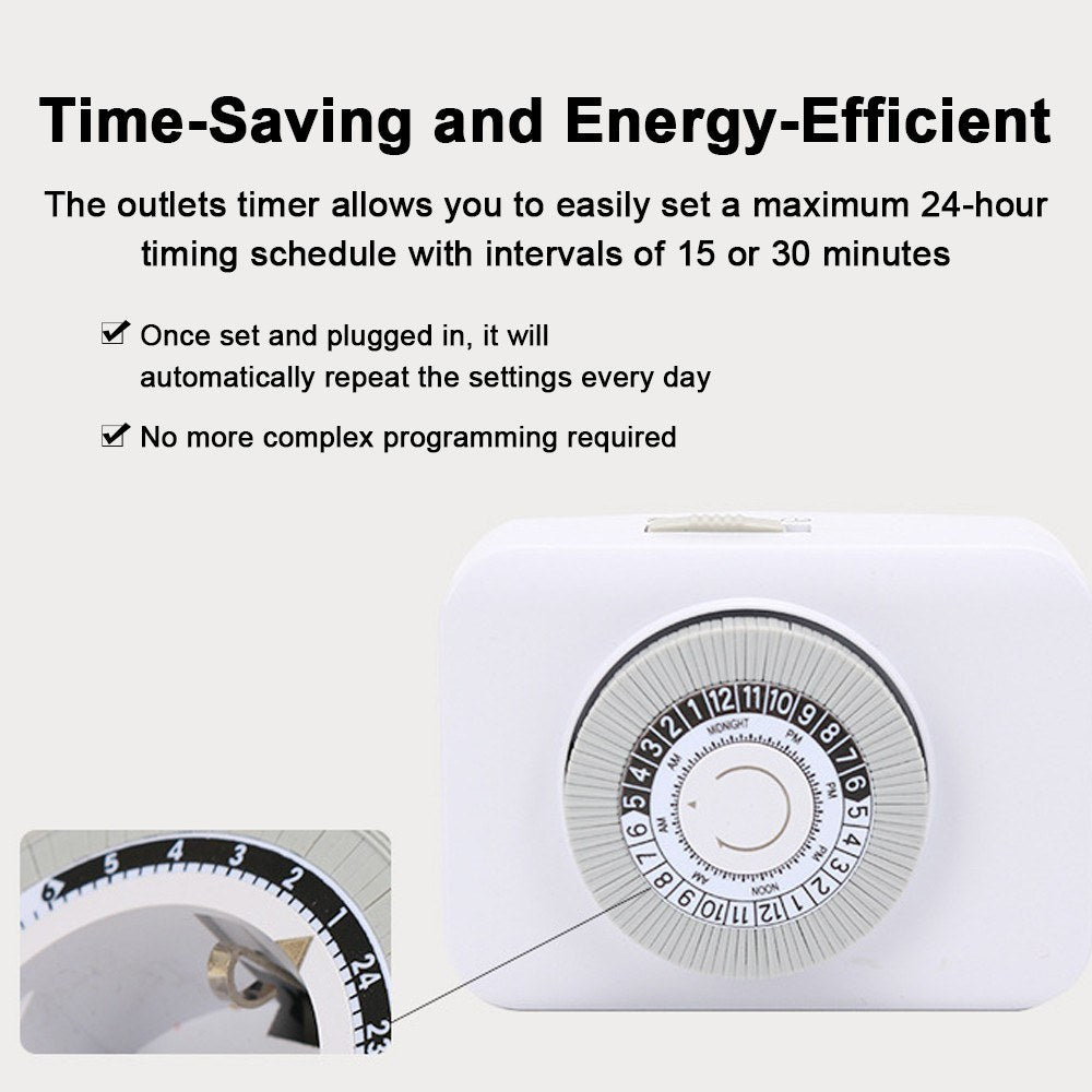 24-Hour Programmable Indoor Plug-in Timer Switch