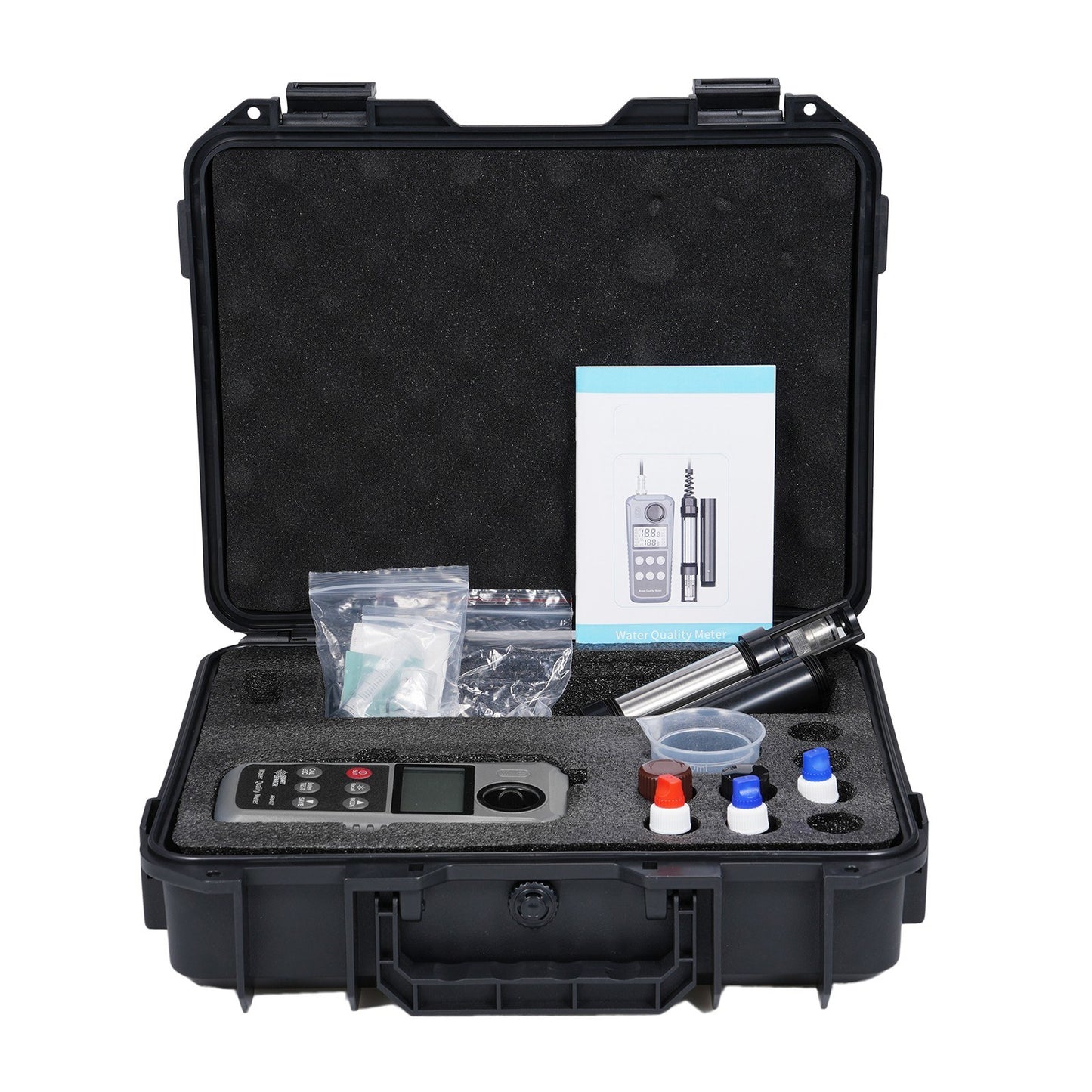 6-in-1 Digital Water Quality Monitor: Dissolved Oxygen, pH, Temperature, Ammonia Detection with DO Probe