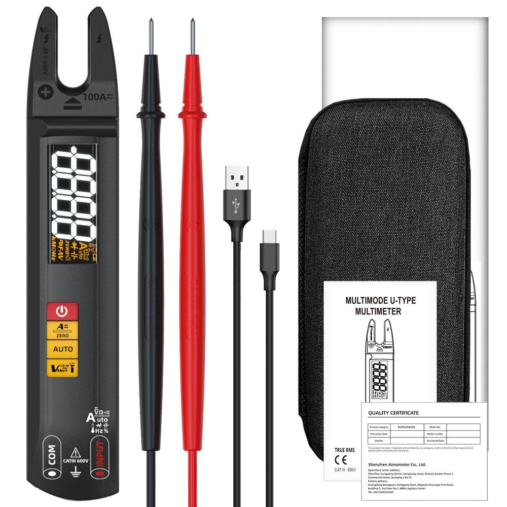 3-in-1 Digital Multimeter Clamp Meter Test Pen with LCD Color Display