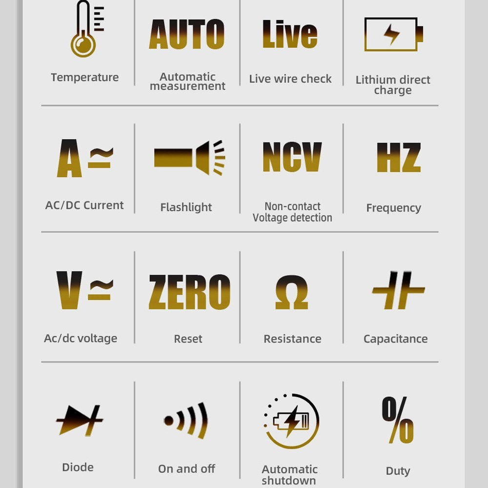 3-in-1 Digital Multimeter Clamp Meter Test Pen with LCD Color Display