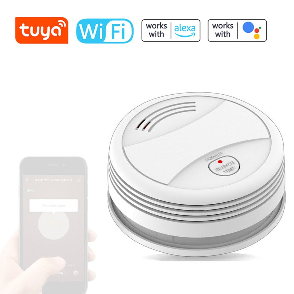 Smart WiFi Smoke Detector: Fire Protection with Photoelectric Sensor, Sound/Light Alarm, and Mobile App Alerts