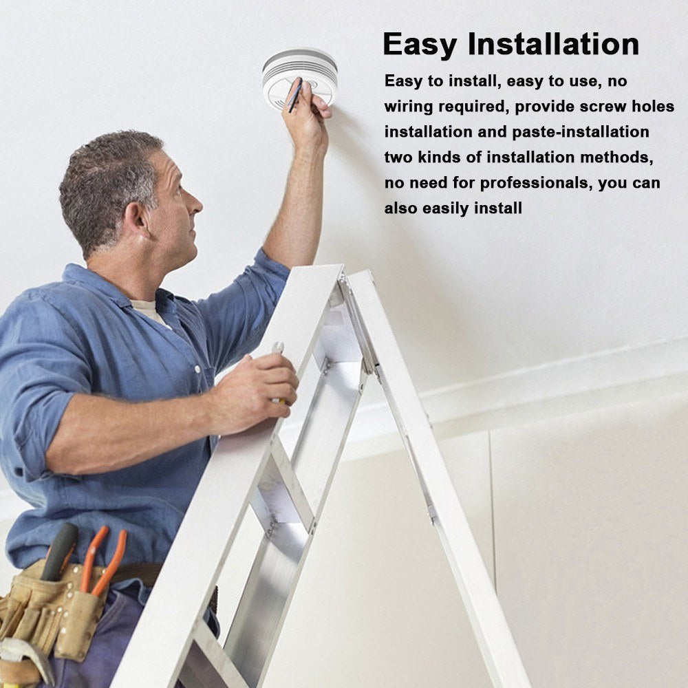 Smart WiFi Smoke Detector: Fire Protection with Photoelectric Sensor, Sound/Light Alarm, and Mobile App Alerts