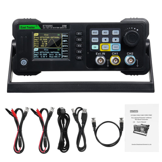 East Tester ET3320C Dual-Channel 20MHz Function/Arbitrary Waveform Generator with 200MSa/s Sampling Rate