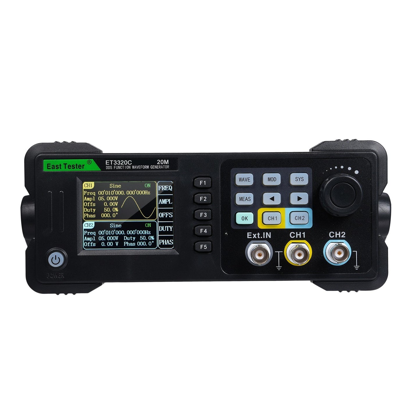 East Tester ET3320C Dual-Channel 20MHz Function/Arbitrary Waveform Generator with 200MSa/s Sampling Rate