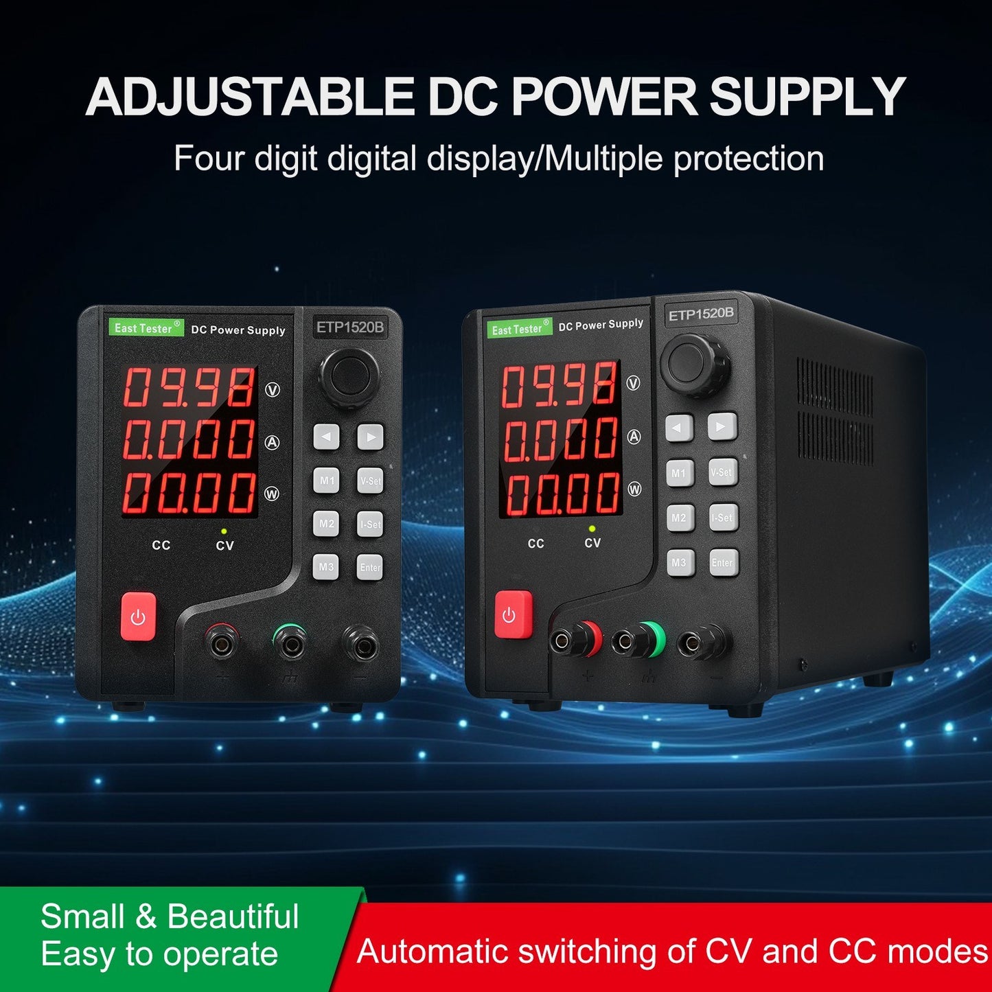 East Tester 300W DC Power Supply ETP1520B, 15V 20A Single Channel