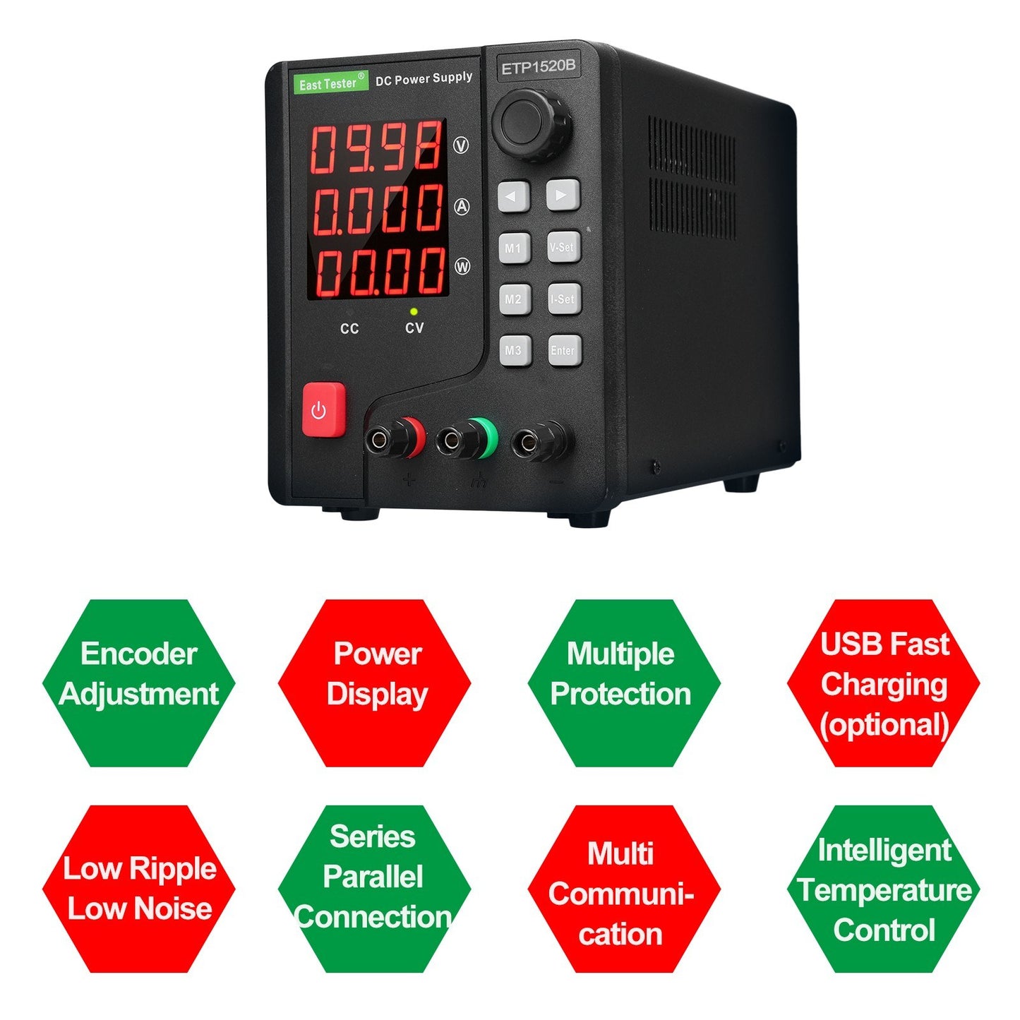 East Tester 300W DC Power Supply ETP1520B, 15V 20A Single Channel
