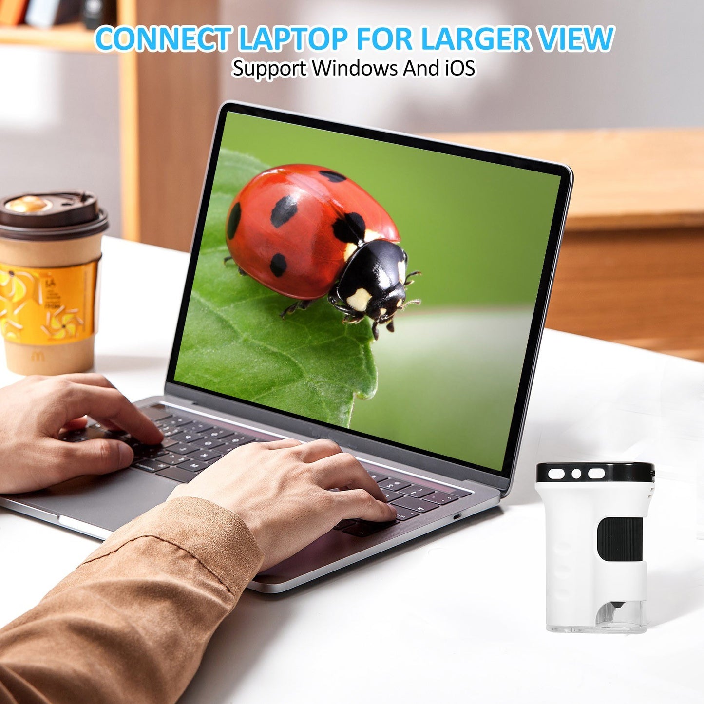 Rechargeable Portable Digital Microscope with 2.4-Inch LCD Screen – Handheld Mini Microscope for Kids, Biology, and Science Education