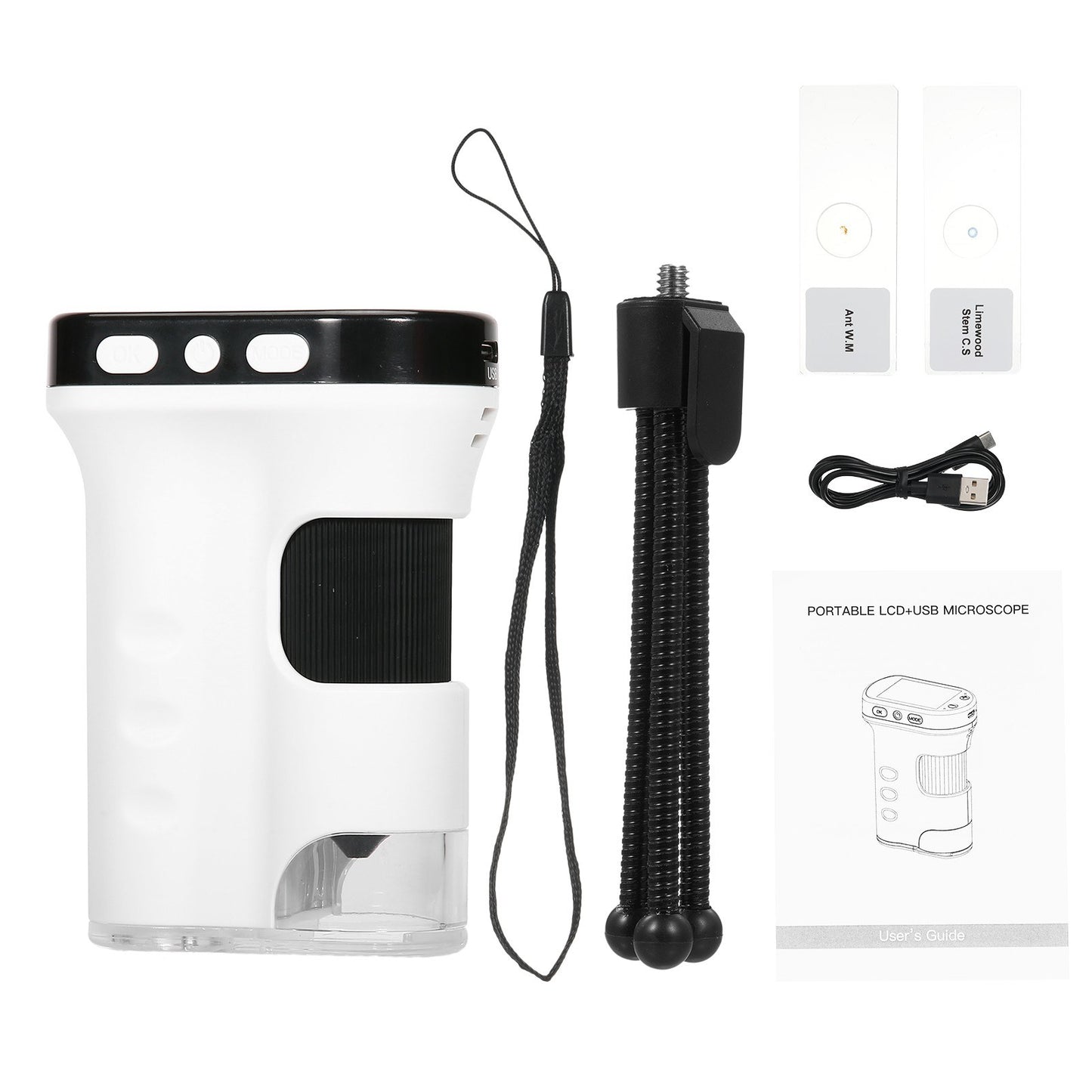 Rechargeable Portable Digital Microscope with 2.4-Inch LCD Screen – Handheld Mini Microscope for Kids, Biology, and Science Education