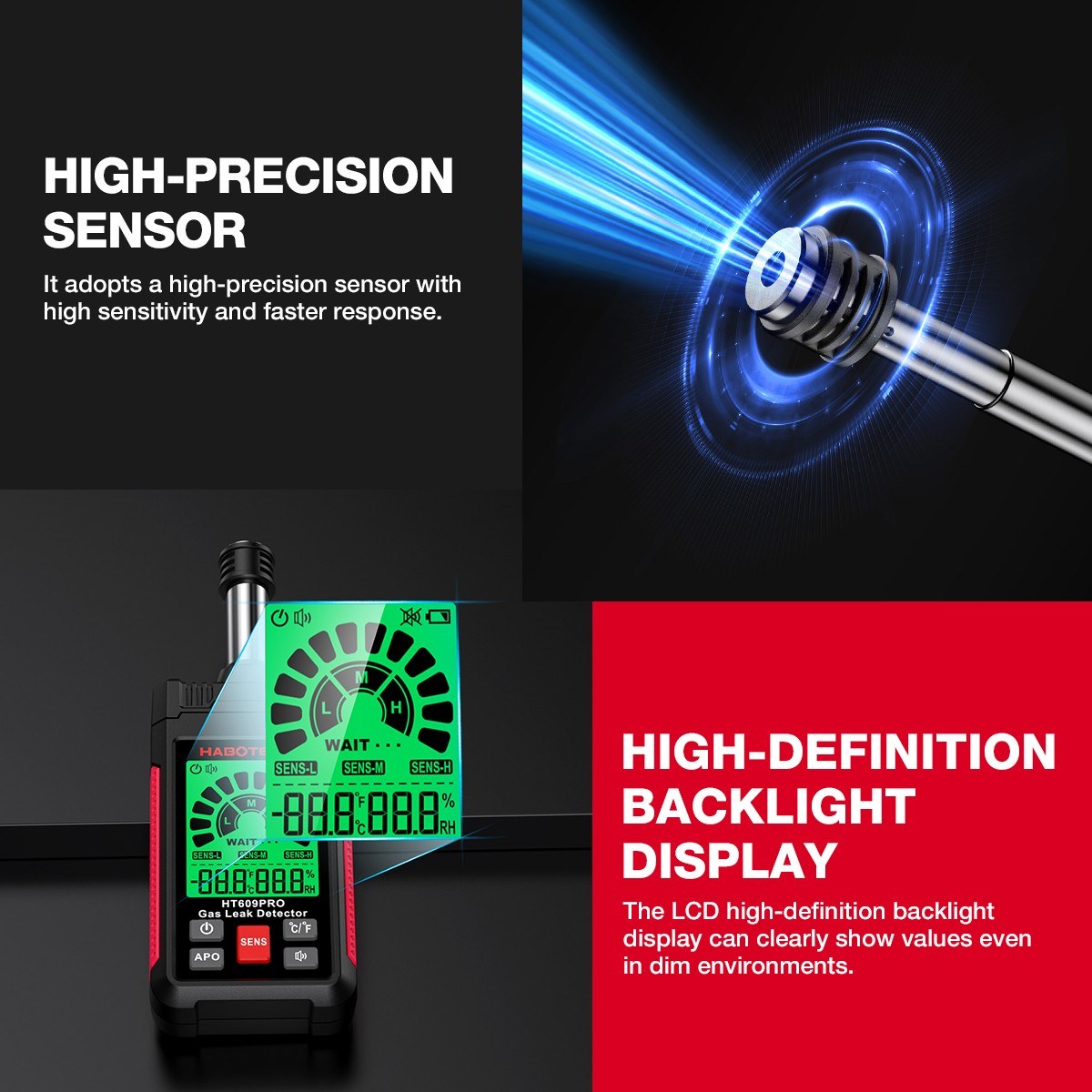 HT609PRO Gas Leak Detector | Natural Gas Detection | 50-1000PPM | HABOTEST