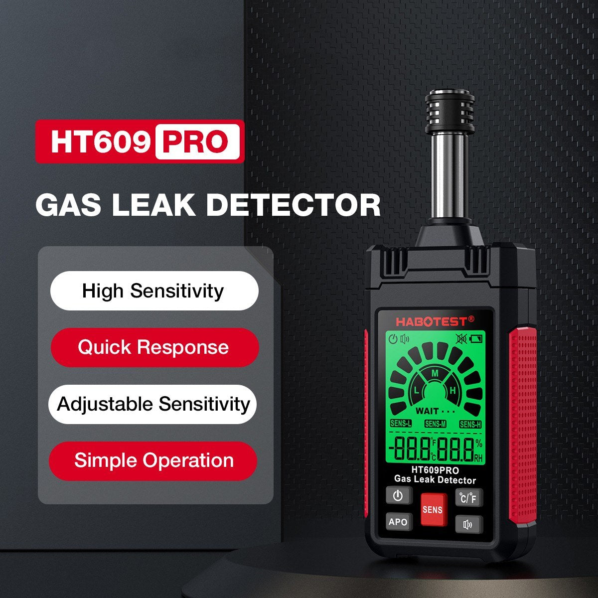 HT609PRO Gas Leak Detector | Natural Gas Detection | 50-1000PPM | HABOTEST