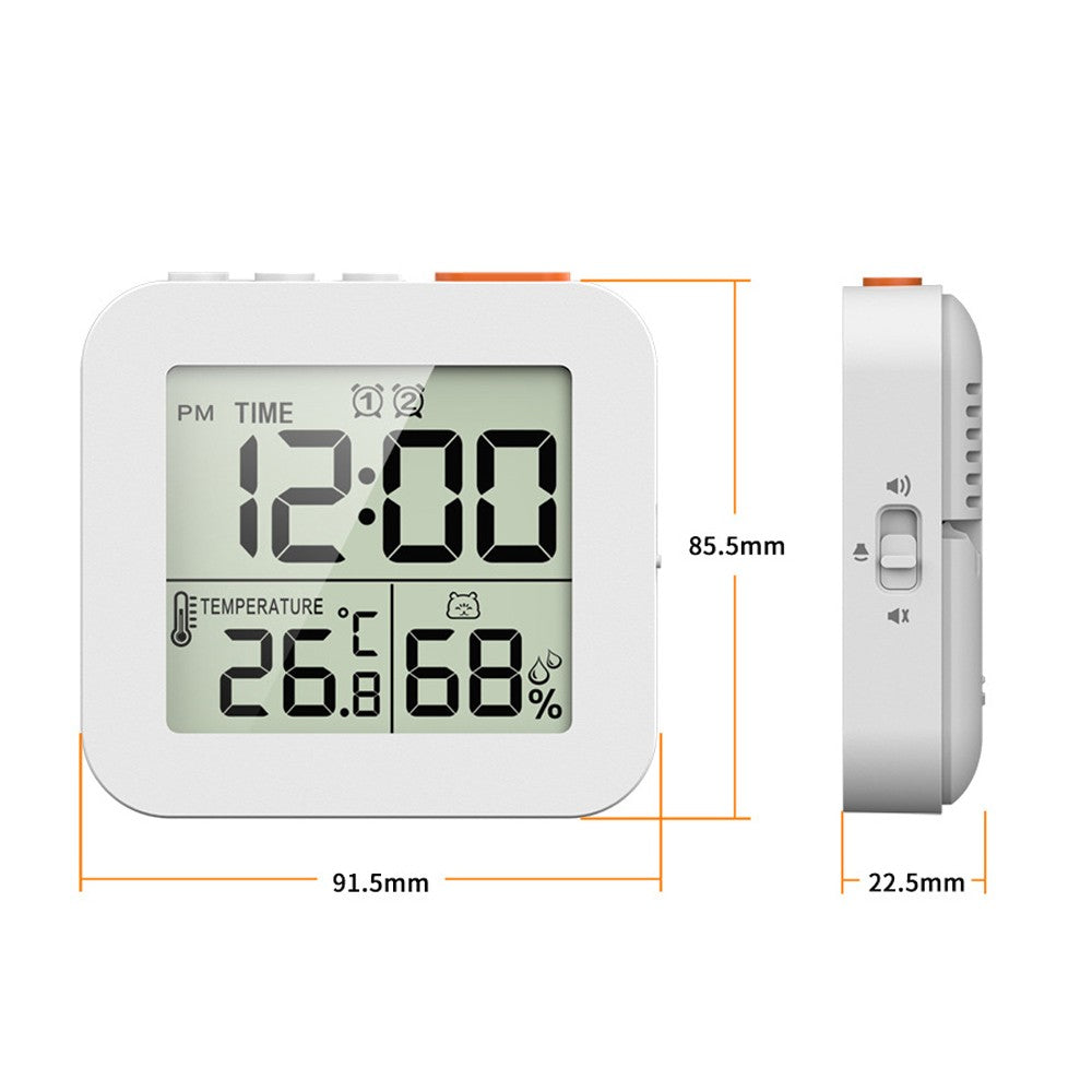 Multifunctional Hygrothermograph with LCD Display - Temperature & Humidity Meter, Recyclable Timer, Dual Alarm Clock