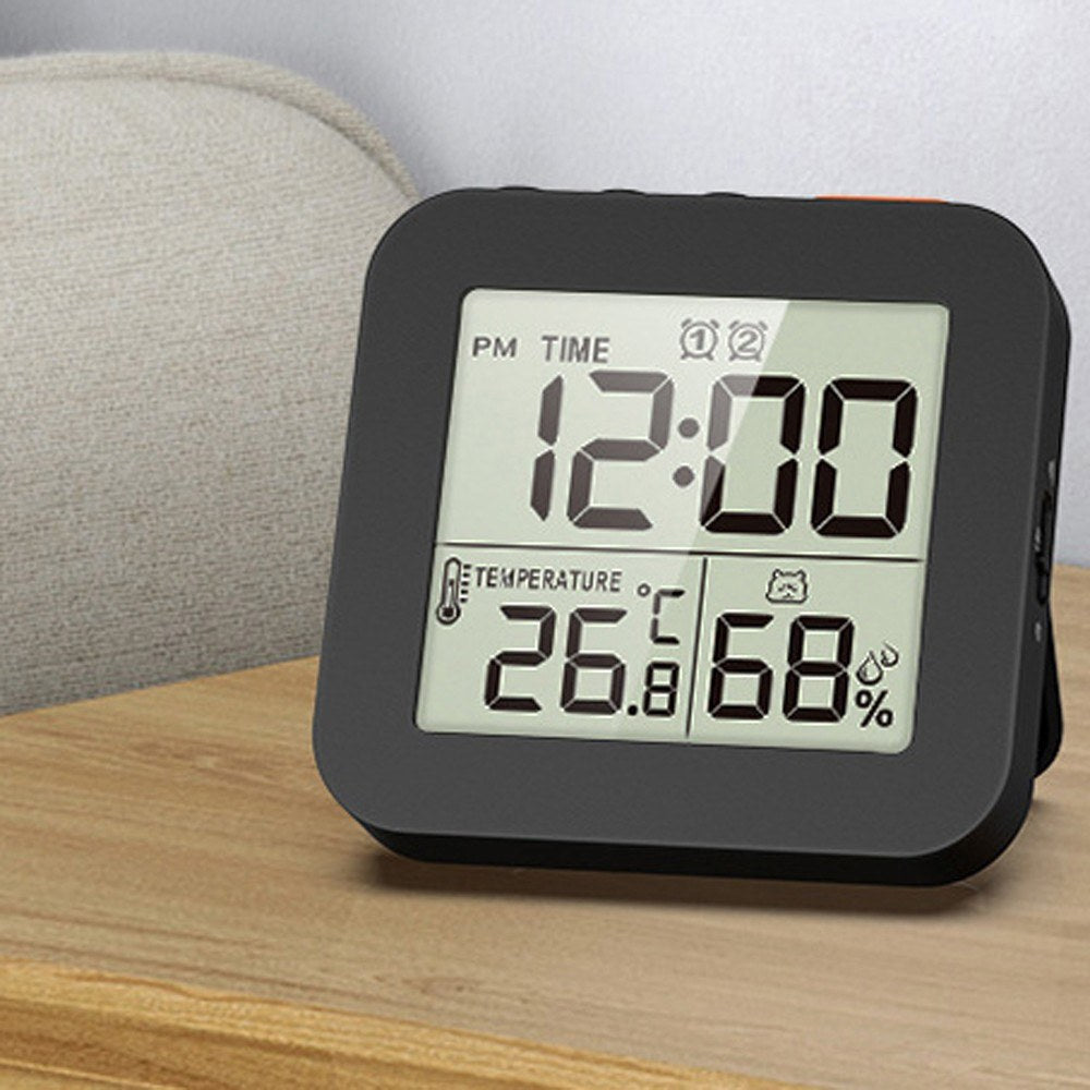 Multifunctional Hygrothermograph with LCD Display - Temperature & Humidity Meter, Recyclable Timer, Dual Alarm Clock