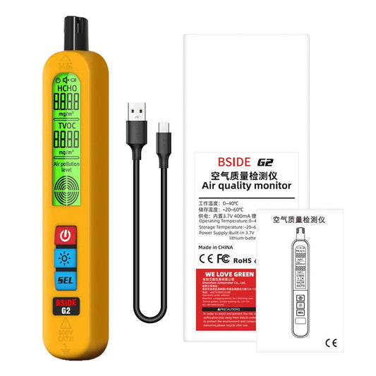 Multifunctional Air Quality Detector with Backlit Display & Type-C Charging