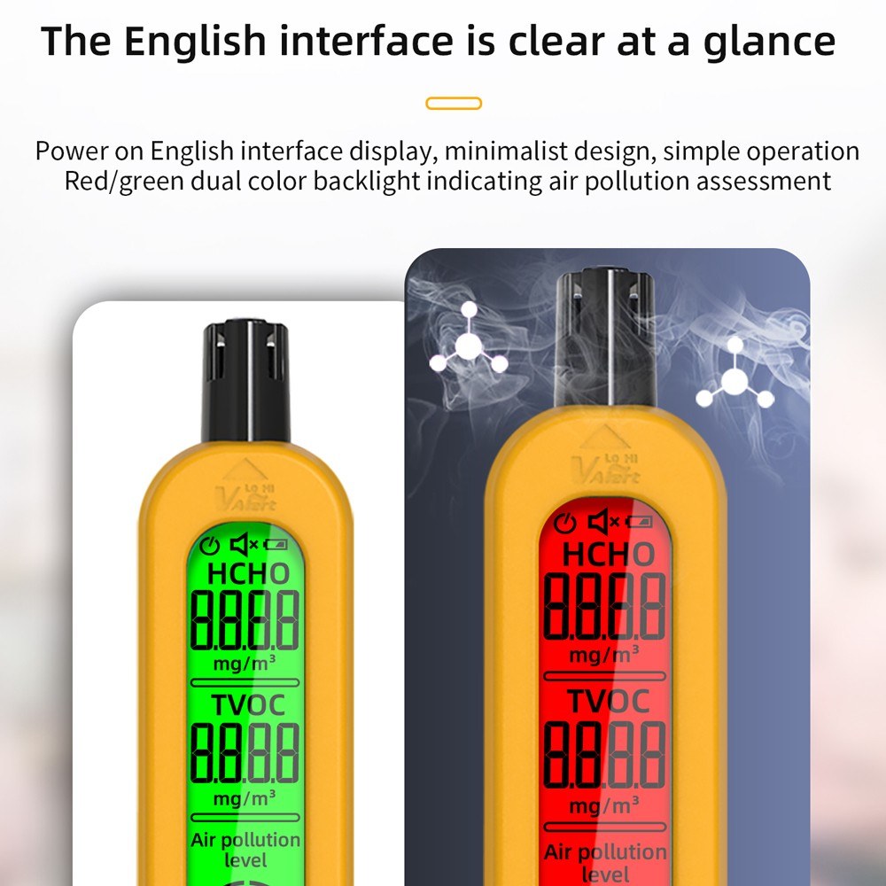 Multifunctional Air Quality Detector with Backlit Display & Type-C Charging
