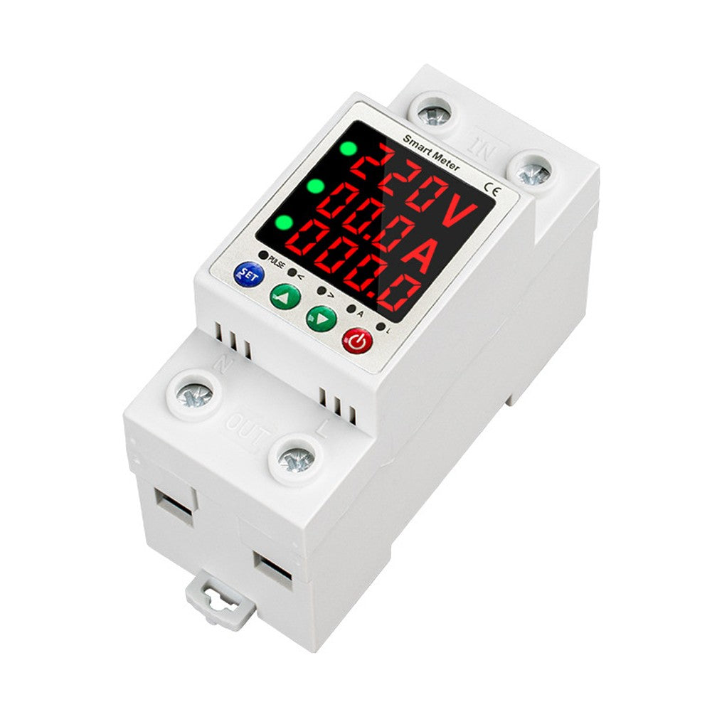 Smart Circuit Breaker with LCD - Automatic Reclosure, Intelligent Metering, and Multi-Protection (Overload, Overvoltage, Undervoltage, Current Limiting)