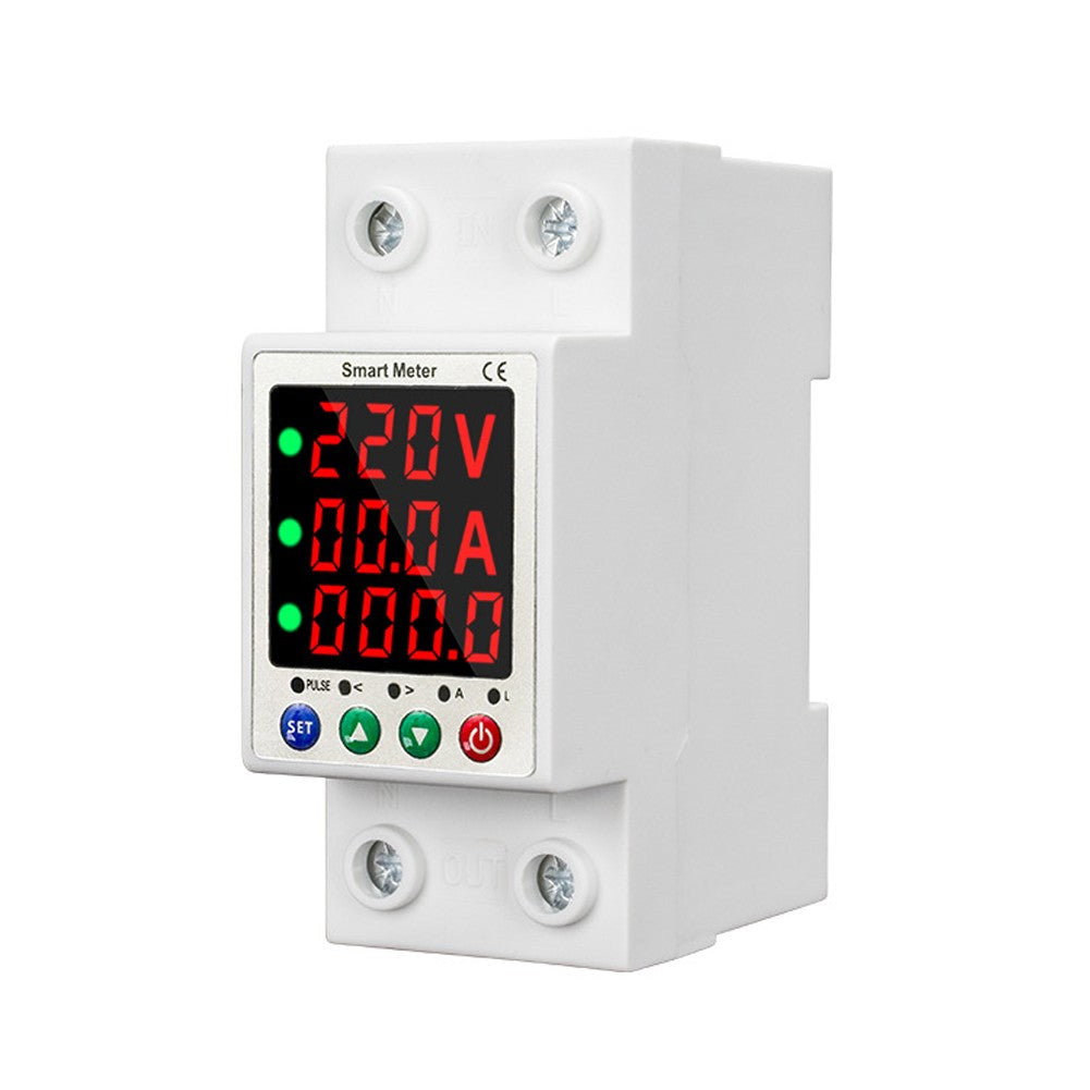 Smart Circuit Breaker with LCD - Automatic Reclosure, Intelligent Metering, and Multi-Protection (Overload, Overvoltage, Undervoltage, Current Limiting)