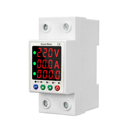Smart Circuit Breaker with LCD - Automatic Reclosure, Intelligent Metering, and Multi-Protection (Overload, Overvoltage, Undervoltage, Current Limiting)