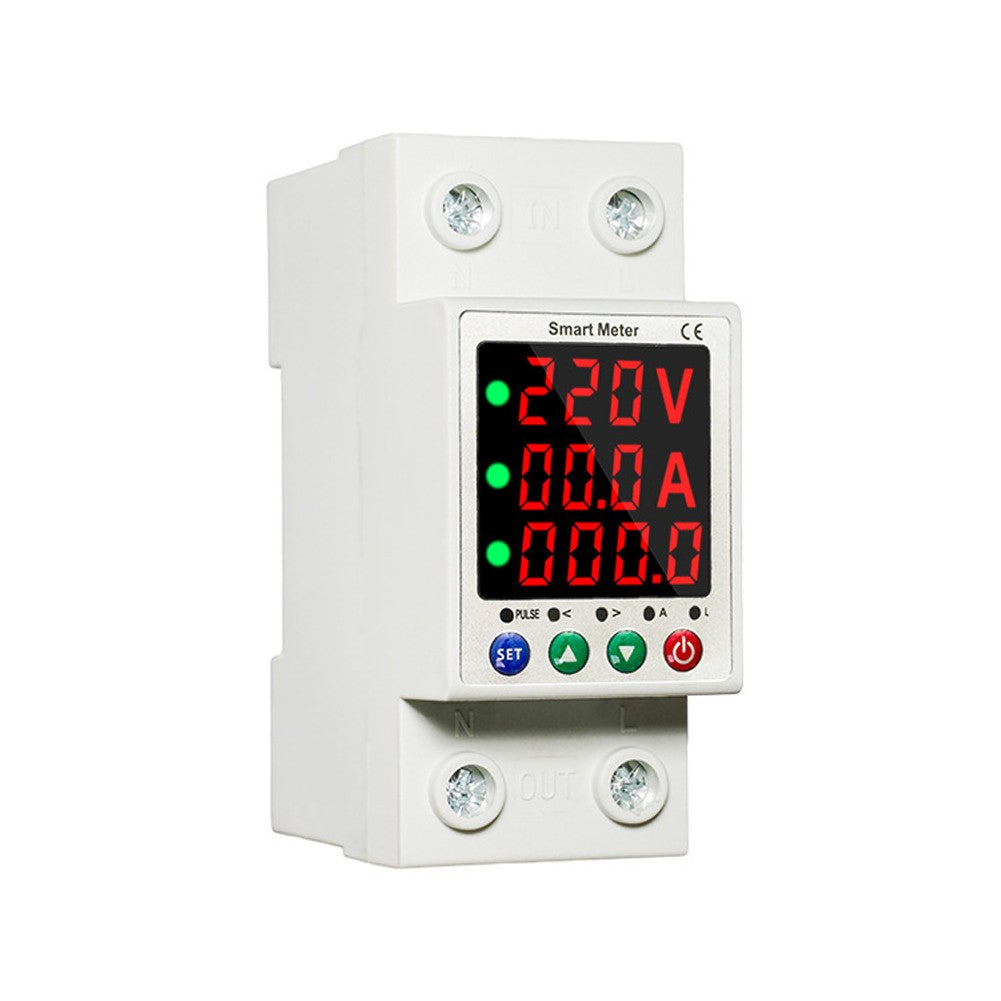 Smart Circuit Breaker with LCD - Automatic Reclosure, Intelligent Metering, and Multi-Protection (Overload, Overvoltage, Undervoltage, Current Limiting)