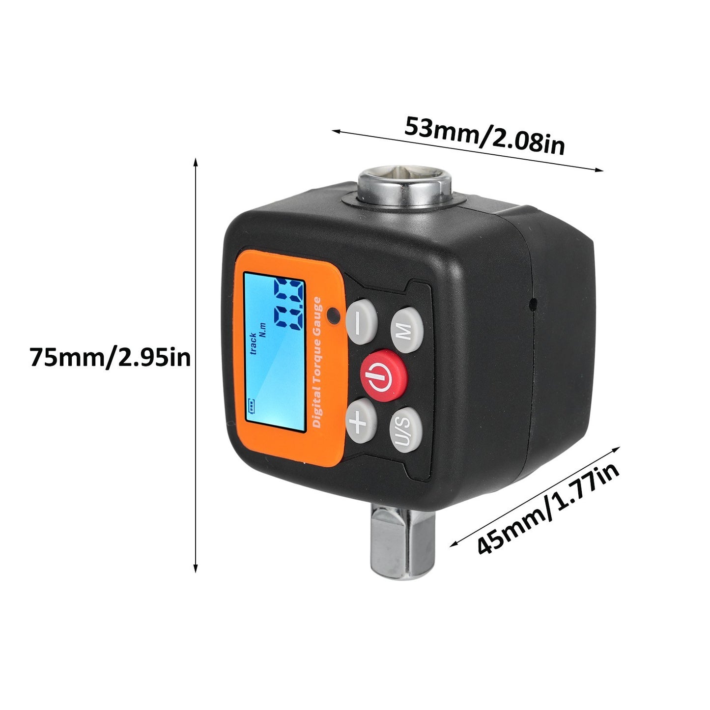 Digital Display Torque Meter with Adapters, High Accuracy, Backlit Display, Ideal for Automotive, Bike, Motorcycle, DIY, & Home Repairs