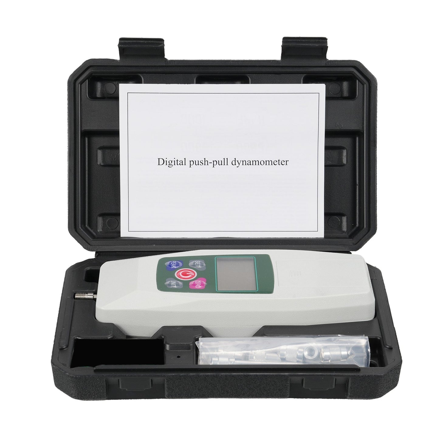 Digital Force Gauge Mini Dynamometer 50N/5kg/11lb/180oz with N/Kg/Lb/Oz Units, Auto Backlight & Buzzer, 1% Accuracy