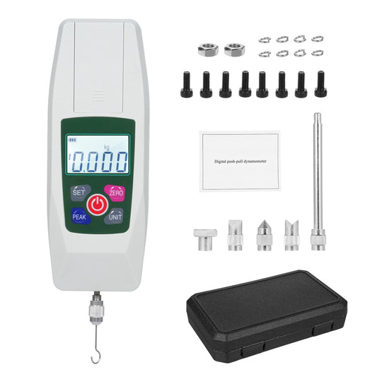Digital Force Gauge Mini Dynamometer 50N/5kg/11lb/180oz with N/Kg/Lb/Oz Units, Auto Backlight & Buzzer, 1% Accuracy