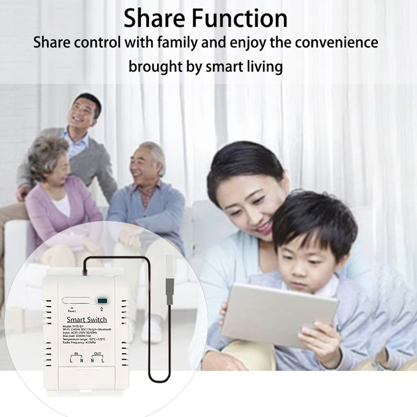 Smart WiFi Energy Circuit Breaker Switch with Real-time Temperature & Power Stats via App