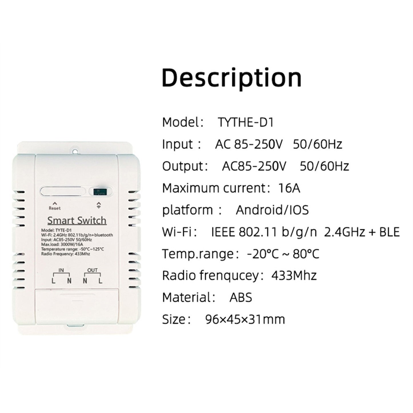 Smart WiFi Energy Circuit Breaker Switch with Real-time Temperature & Power Stats via App