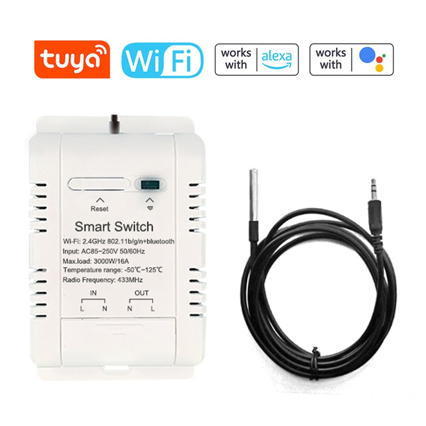 Smart WiFi Energy Circuit Breaker Switch with Real-time Temperature & Power Stats via App