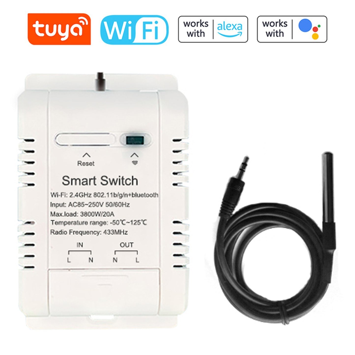 Smart WiFi Energy Circuit Breaker Switch with Real-time Temperature & Power Stats via App