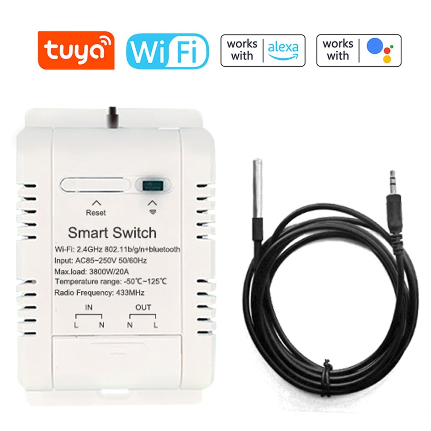Smart WiFi Energy Circuit Breaker Switch with Real-time Temperature & Power Stats via App