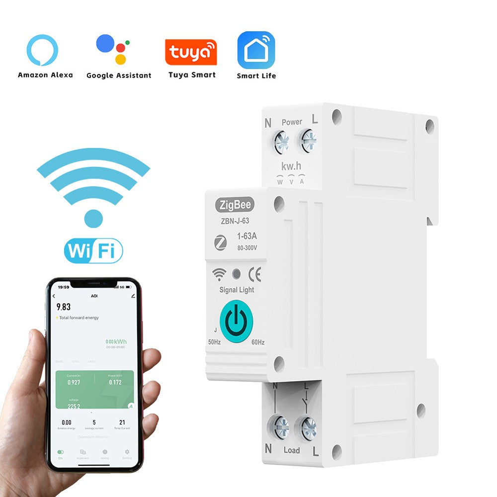 Smart ZigBee Circuit Breaker with Remote & Voice Control, Compatible with Google Assistant & Amazon Alexa