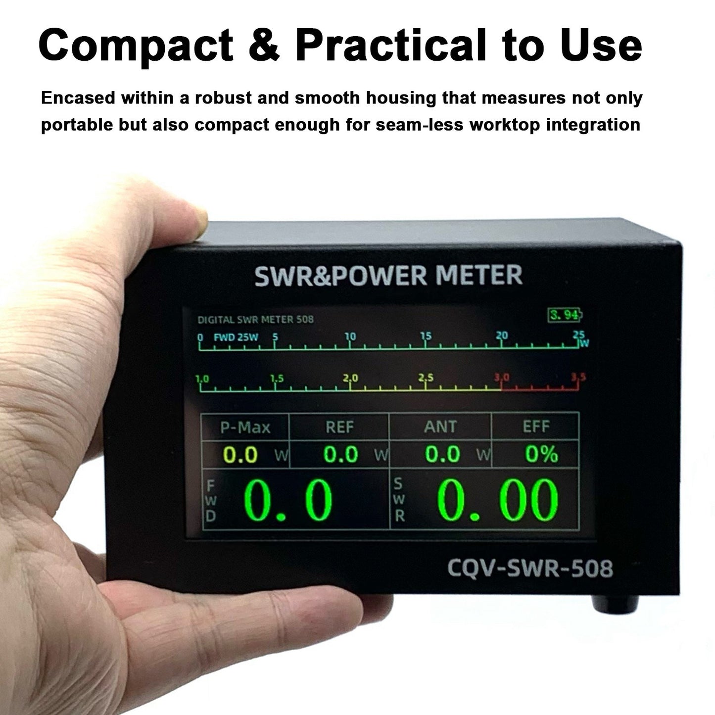 200W Digital SWR Meter, 1.8-54MHz, 4.3 IPS Display, Auto Shut-off, Fine-Tuning