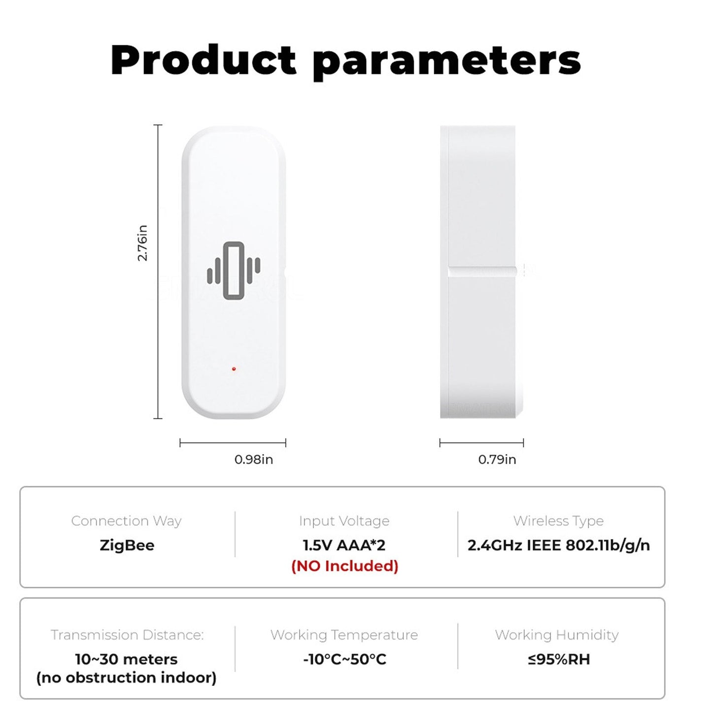 ZigBee 3.0 Smart Vibration Sensor - Real-Time Motion Detector for Tuya Gateways