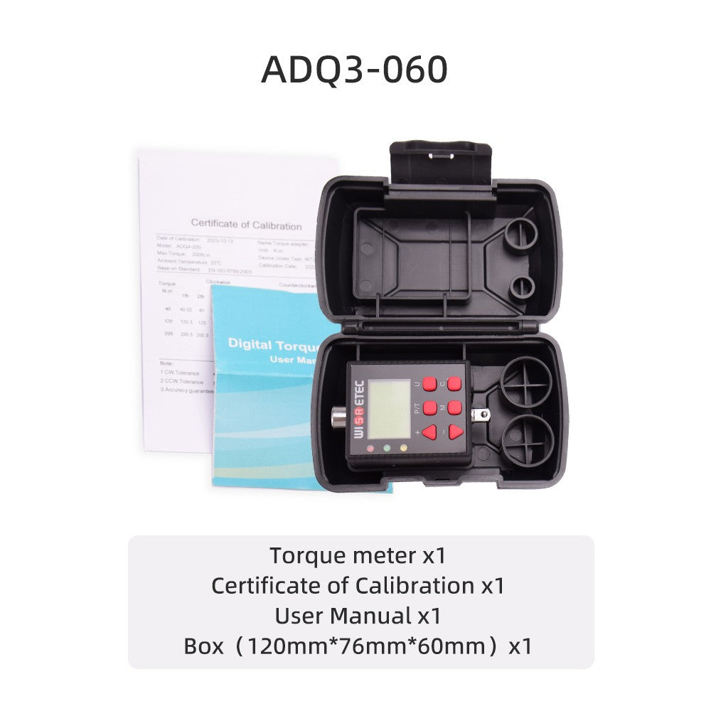 Digital Torque Meter Wrench with Backlight Display, Adjustable Units, Buzzer & LED Indicator