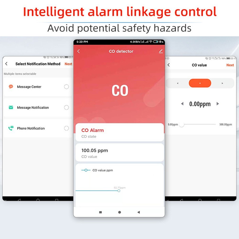 Portable Tuya WiFi Carbon Monoxide Detector & Household Air Quality Tester