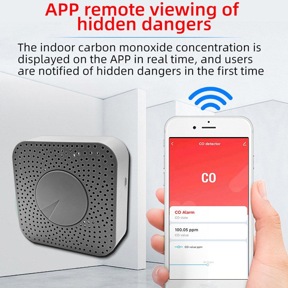 Portable Tuya WiFi Carbon Monoxide Detector & Household Air Quality Tester