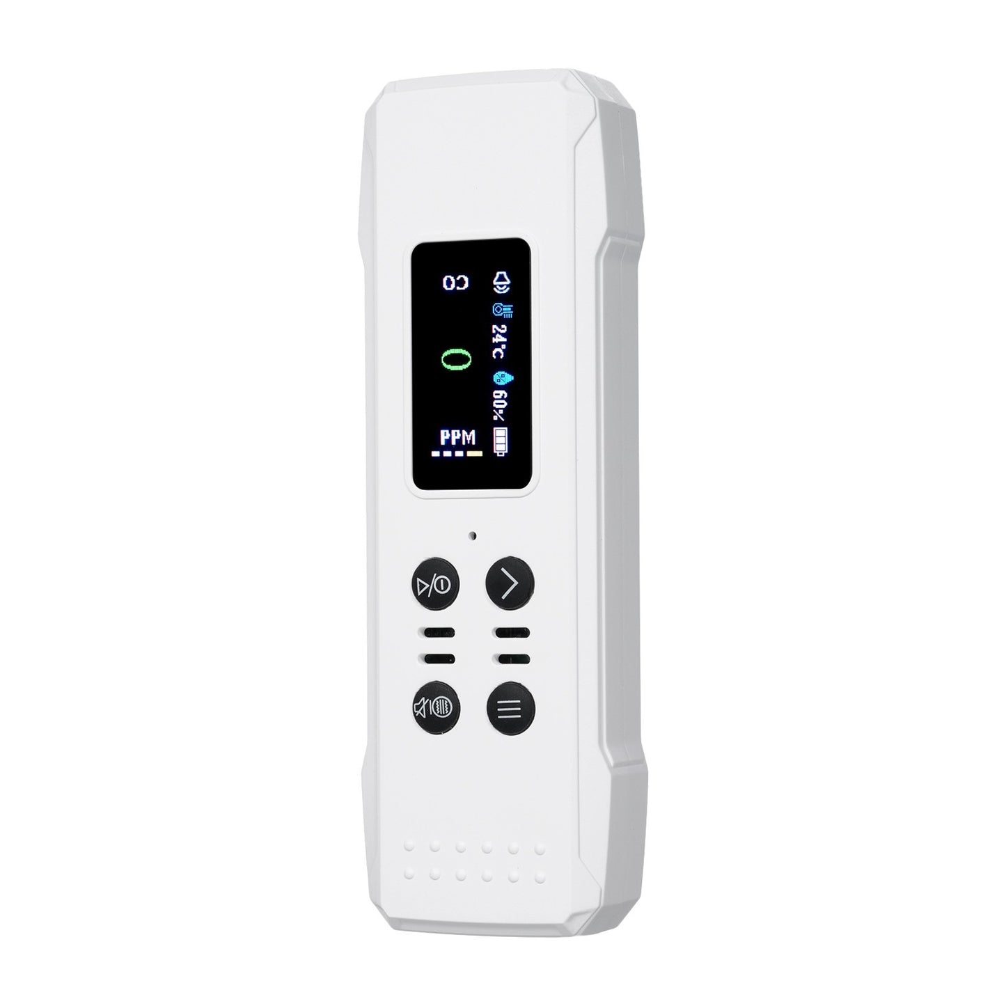 Portable 3-in-1 Carbon Monoxide Detector: 0-1000PPM Air Quality Monitor, CO Gas Meter, Temperature & Humidity Sensor with Alarm and Lanyard - 800mAh Battery for Basement, Camp, Trip, RV, Car