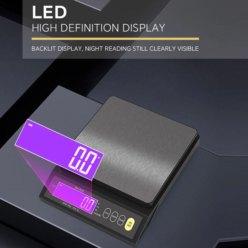 High Accuracy Rechargeable Kitchen Scale, IP67 Waterproof, with Counting, Tare, Zeroing, Auto Power Off & Unit Conversion