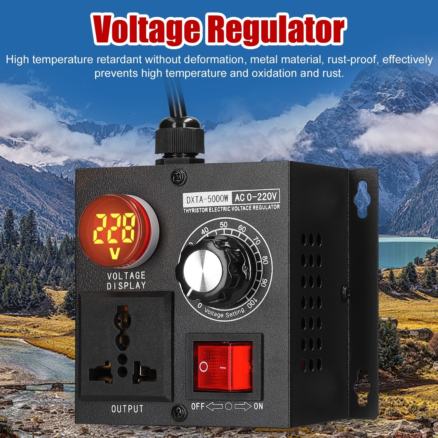 5000W AC220V Stepless Voltage Regulator: Portable Variable Single-Phase Controller for Temperature, Speed, and Light Adjustment