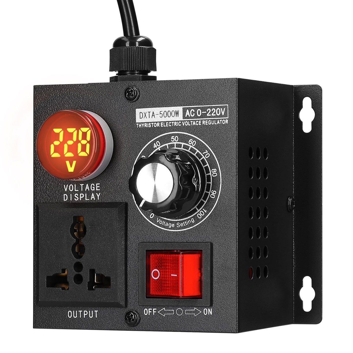 5000W AC220V Stepless Voltage Regulator: Portable Variable Single-Phase Controller for Temperature, Speed, and Light Adjustment