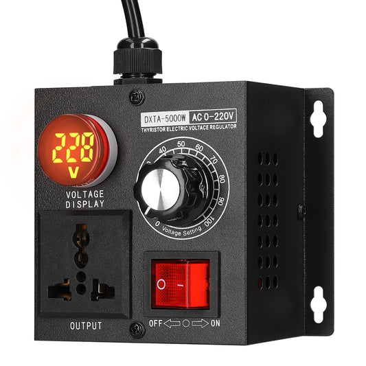 5000W AC220V Stepless Voltage Regulator: Portable Variable Single-Phase Controller for Temperature, Speed, and Light Adjustment